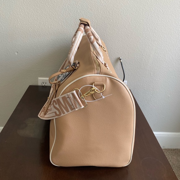 STEVE MADDEN camel/cream speedy weekender duffle bag - Picture 2 of 4
